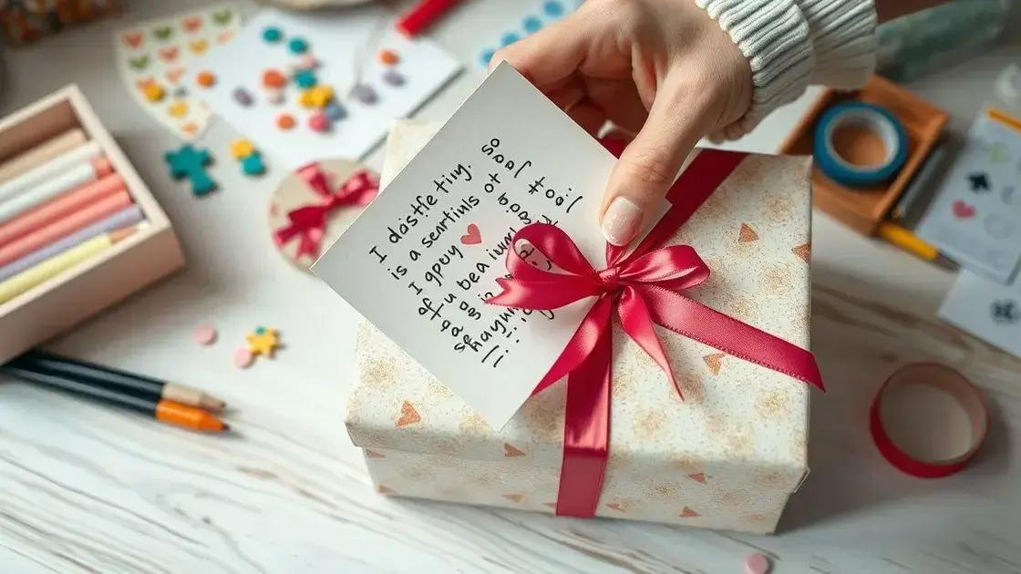 como adicionar cartões ou mensagens personalizadas para mais significado